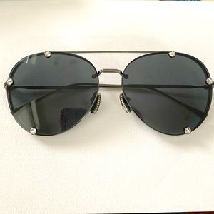 Valentino 2045 Crystal Stud Aviator Sunglasses